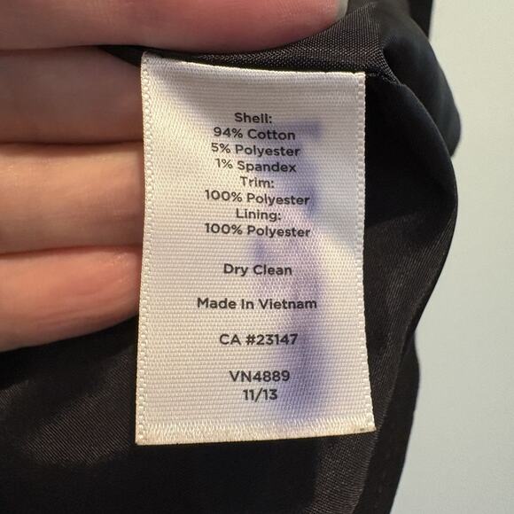 Talbots Tweed Blazer Petite 10P Black Classic Preppy Suit Jacket Grosgrain Trim - Picture 14 of 16